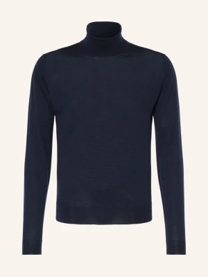 John Smedley Golf Z Wełny Merynosowej blau GRANATOWY