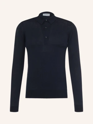 John Smedley Koszulka Polo Z Dzianiny Bradwell blau GRANATOWY