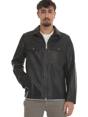 Jonova1 leather harrington jacket Boss