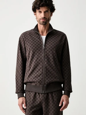 Joop! bluza rozpinana męska z bawełną brązowy