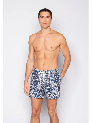 Joop! Bodywear Szorty kąpielowe w kolorze granatowo-białym rozmiar: L