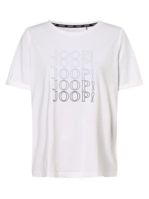 JOOP! Damska koszulka od piżamy Kobiety Bawełna biały nadruk,