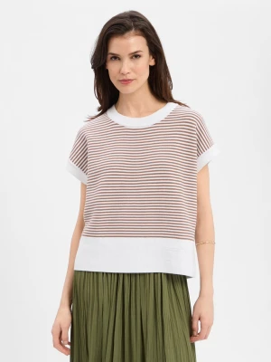 JOOP! Damska koszulka z dzianiny Kobiety Bawełna brązowy,