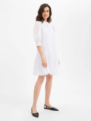 JOOP! Damska sukienka letnia - Dido Kobiety Bawełna biały jednolity,