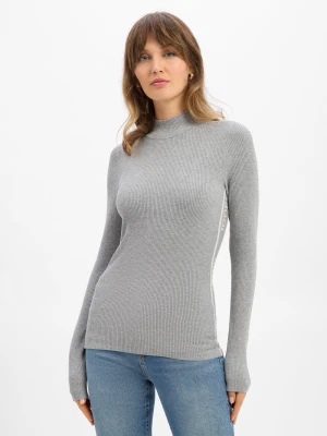 JOOP! Damski sweter w prążek - Koni Kobiety Prążki szary marmurkowy,