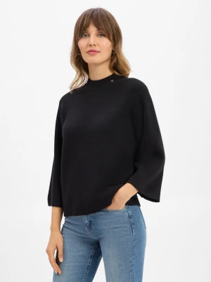 JOOP! Damski sweter z dzianiny z zawartością kaszmiru - Kubra Kobiety Kaszmir czarny jednolity,