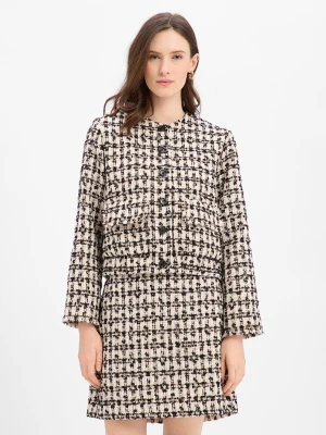 JOOP! Damski tweedowy blezer - Jenifer Kobiety Sztuczne włókno beżowy|czarny w kratkę,