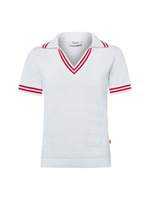 Joop Jeans Damska koszulka polo z dzianiny - Kalena Kobiety Bawełna (100%) biały|czerwony wypukły wzór tkaniny,