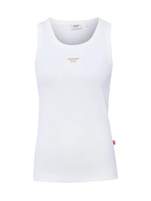 Joop Jeans Damski prążkowany top - Tana Kobiety Bawełna biały,