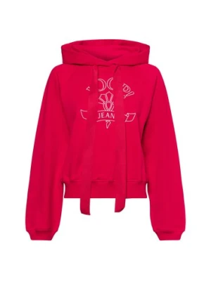 Joop Jeans Damski sweter z kapturem - Tinna Kobiety Bawełna czerwony jednolity,