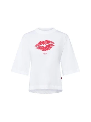 Joop Jeans Koszulka damska - Tomai Kobiety Bawełna biały nadruk,