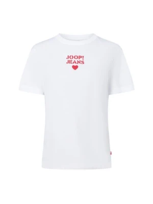 Joop Jeans Koszulka damska - Tymber Kobiety Bawełna biały jednolity,