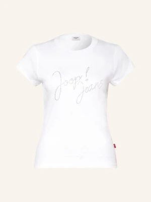 Joop! Jeans Koszulka Tineta Z Kamieniami Ozdobnymi weiss BIAŁY