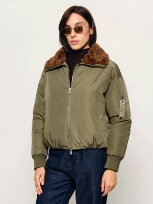 Joop! Jeans Kurtka Onorata | Loose fit | shearling oliwkowy