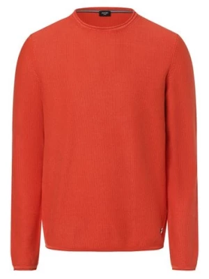 Joop Jeans Męski sweter Mężczyźni Bawełna pomarańczowy|czerwony jednolity,