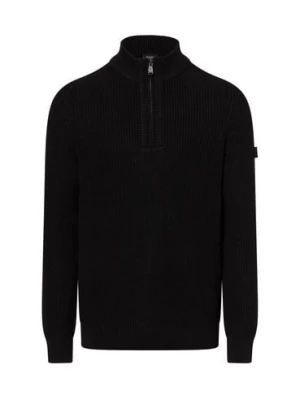 Joop Jeans Męski sweter z dzianiny - Henrio Mężczyźni Bawełna czarny jednolity,