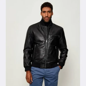 Joop! Jeans Skórzana kurtka bomber Soan | Regular Fit | z dodatkiem wełny
