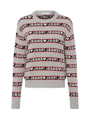 Joop Jeans Sweter damski z dzianiny Kobiety Bawełna czarny|szary|czerwony wzorzysty,