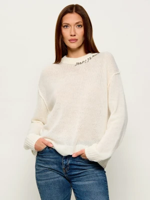 Joop! Jeans Sweter Kumpa | Regular Fit | z dodatkiem wełny biały