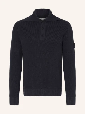 Joop! Jeans Sweter Typu Troyer Haspit blau GRANATOWY
