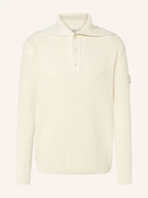 Joop! Jeans Sweter Typu Troyer Haspit weiss BIAŁY