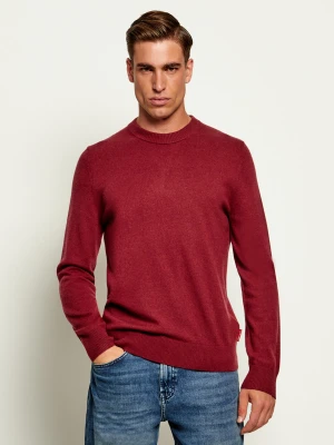 Joop! Jeans Wełniany sweter Laurelor | Regular Fit bordowy