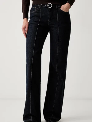 Joop! jeansy wide leg damskie granatowy