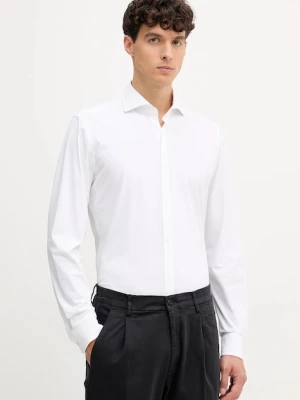 Joop! koszula męska kolor biały slim z kołnierzykiem włoskim 30046080