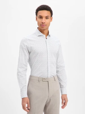 JOOP! Koszula męska - Pares Mężczyźni Slim Fit Bawełna biały|zielony|beżowy wzorzysty,