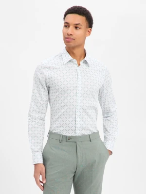 JOOP! Koszula męska - Pierce Mężczyźni Slim Fit Bawełna biały|zielony,