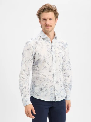 JOOP! Koszula męska z zawartością lnu - Pai Mężczyźni Slim Fit Bawełna szary,