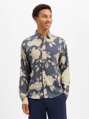 JOOP! Koszula Mężczyźni Comfort Fit wiskoza szary|wielokolorowy