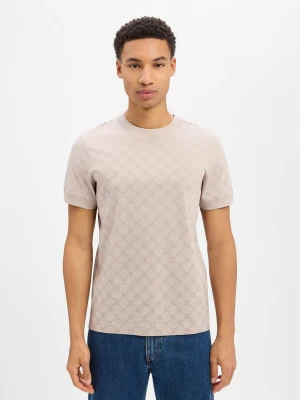 JOOP! Koszulka męska - Davison Mężczyźni Bawełna brązowy wzorzysty,