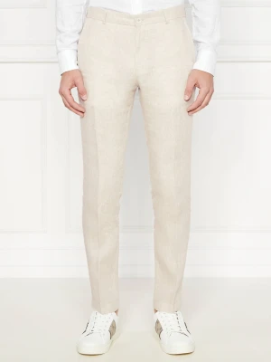 Joop! Lniane spodnie chino JT-18Hank | Slim Fit beżowy