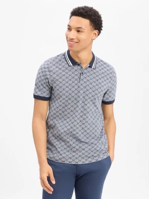 JOOP! Męska koszulka polo - Jessino Mężczyźni Bawełna (100%) biały|niebieski wzorzysty,