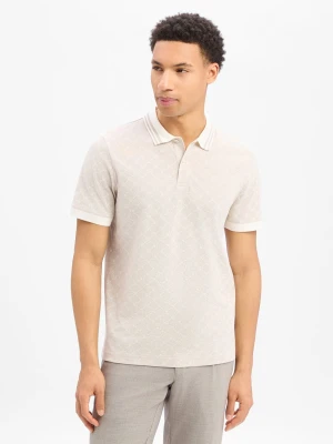 JOOP! Męska koszulka polo - Jessino Mężczyźni Bawełna (100%) brązowy|biały wzorzysty,