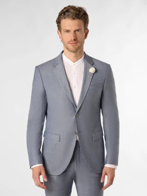 JOOP! Męska kurtka modułowa - WeddingDamon Mężczyźni Super Slim Fit Wełna niebieski wypukły wzór tkaniny,