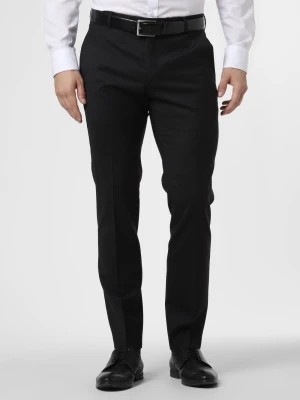 JOOP! Męskie spodnie od garnituru modułowego Mężczyźni Super Slim Fit Wełna czarny wypukły wzór tkaniny,