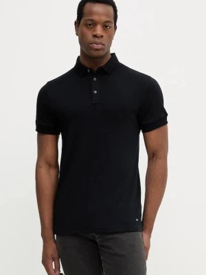 Joop! polo wełniane męski kolor czarny gładki 30043596