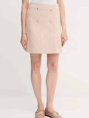 Joop! spódnica z domieszką wełny kolor beżowy mini prosta 30047955