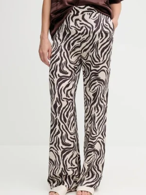 Joop! spodnie damskie kolor beżowy szerokie high waist 30042890