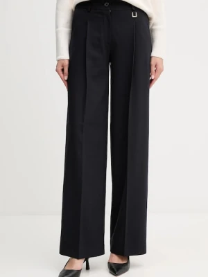Joop! spodnie damskie kolor granatowy szerokie high waist 30048839