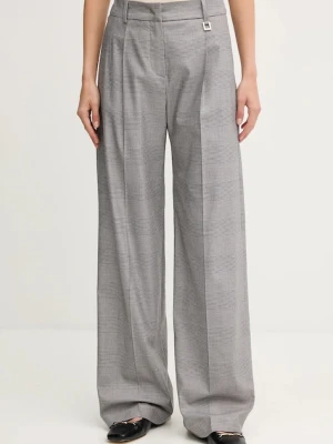 Joop! spodnie damskie kolor szary szerokie high waist 30047916
