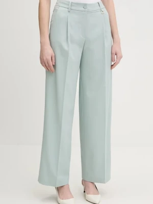 Joop! spodnie damskie kolor turkusowy szerokie medium waist 30100443