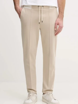 Joop! spodnie dresowe bawełniane męskie kolor beżowy gładkie 30100510