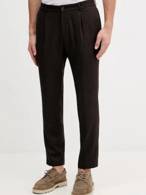 Joop! spodnie z dodatkiem wełny męskie kolor brązowy w fasonie chinos 30043730