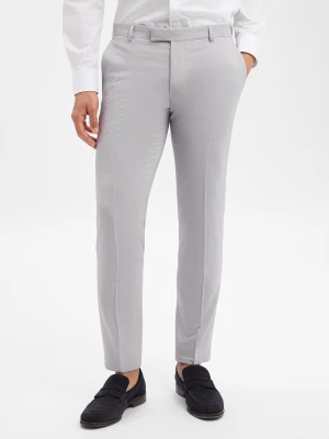 JOOP! Spodnie z zawartością wełny - Blayr Mężczyźni Slim Fit wiskoza szary wypukły wzór tkaniny,