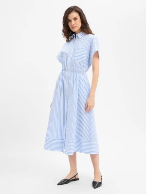 JOOP! Sukienka damska z bluzką - Donika Kobiety Bawełna niebieski|wielokolorowy w paski,