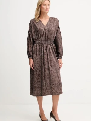 Joop! sukienka kolor brązowy midi rozkloszowana 30048634