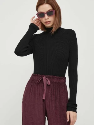 Joop! sweter damski kolor czarny lekki z półgolfem